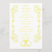 Lemon Bells Scrollwork Ontwerp Wedding Programmakaart (Achterkant)