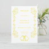 Lemon Bells Scrollwork Ontwerp Wedding Programmakaart (Staand voorkant)