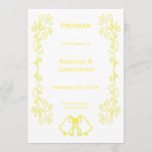 Lemon Bells Scrollwork Ontwerp Wedding Programmakaart (Voorkant)