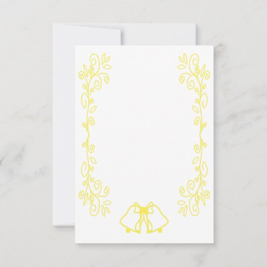 Lemon Bells Scrollwork Ontwerp Wedding RSVP Kaartje (Achterkant)