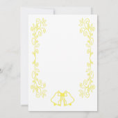 Lemon Bells Scrollwork Ontwerp Wedding Save The Date (Achterkant)