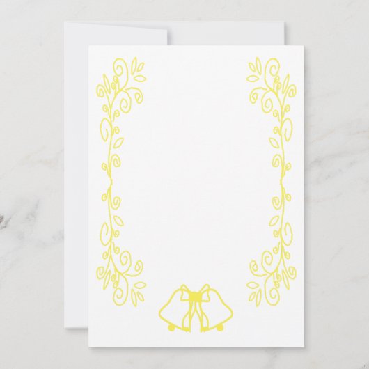 Lemon Bells Scrollwork Ontwerp Wedding Save The Date (Achterkant)