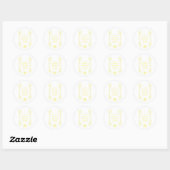 Lemon Bells Scrollwork Wedding Design Ronde Sticker (Vel)