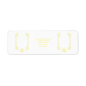 Lemon Bells Scrollwork Wedding Retour Adres Etiket (Voorkant)