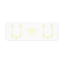 Lemon Bells Scrollwork Wedding Retour Adres Etiket