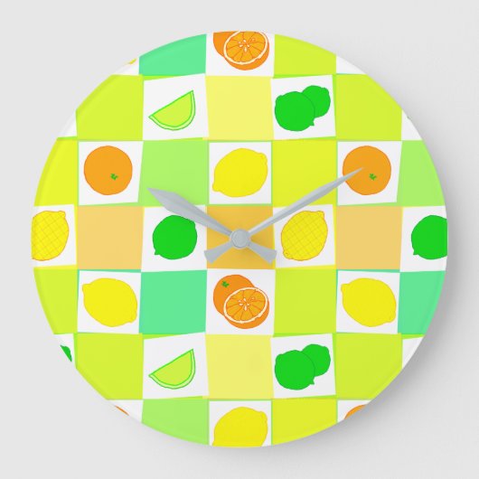 Lemon, beperkt Sinaasappels met Slices Pattern Kit Grote Klok (Voorkant)