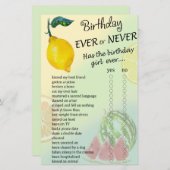 Lemon Birthday altijd of nooit game (Voorkant / Achterkant)