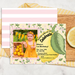 Lemon Birthday Fotouitnodiging Kaart