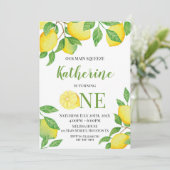 Lemon Birthday Invitation Personalized info Kaart (Staand voorkant)
