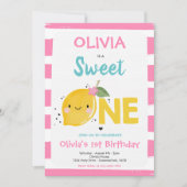 Lemon Birthday Invitation Sweet One 1st Birthday Kaart (Voorkant)