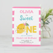 Lemon Birthday Invitation Sweet One 1st Birthday Kaart (Staand voorkant)
