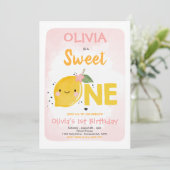 Lemon Birthday Invitation Sweet One 1st Birthday Kaart (Staand voorkant)