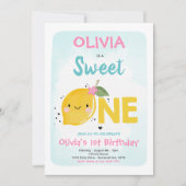 Lemon Birthday Invitation Sweet One 1st Birthday Kaart (Voorkant)