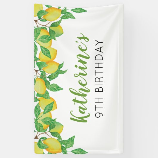 Lemon Birthday Personalized banner (Verticaal)