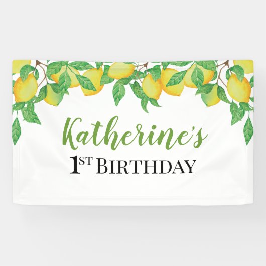 Lemon Birthday Personalized banner (Horizontaal)