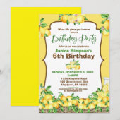 Lemon Birthday Uitnodiging (Voorkant / Achterkant)