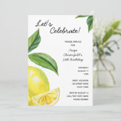 Lemon Birthday Uitnodiging (Staand voorkant)