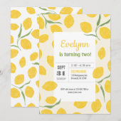 Lemon Birthday Uitnodiging (Voorkant / Achterkant)