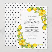 Lemon Birthday Uitnodiging (Voorkant / Achterkant)