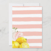Lemon Birthday Uitnodiging met roze bloemen (Achterkant)