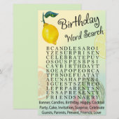 Lemon Birthday word search game (Voorkant / Achterkant)