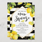 Lemon Black Stripes Bridal Shower Kaart (Voorkant / Achterkant)