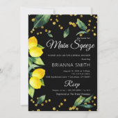 Lemon Black Theme Elegant Bridal Shower Kaart (Voorkant)