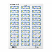 Lemon Blau Tegel Groenery Retouradreslabel Etiket (Full Sheet)