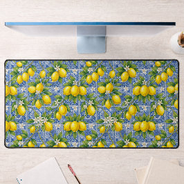 Lemon Blauwe Franse Landelijke Waterverf Tegel Bureaumat