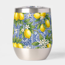 Lemon Blauwe Franse Landelijke Waterverftegel