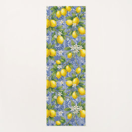 Lemon Blauwe Franse Landelijke Waterverftegel Yogamat