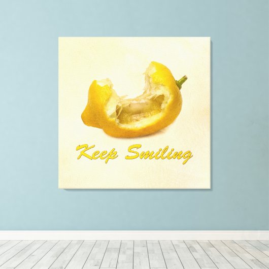 Lemon - Blijf glimlachen Canvas Afdruk (Insitu (Houten vloer))
