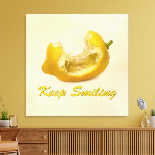 Lemon - Blijf glimlachen Canvas Afdruk (Insitu (Woonkamer))