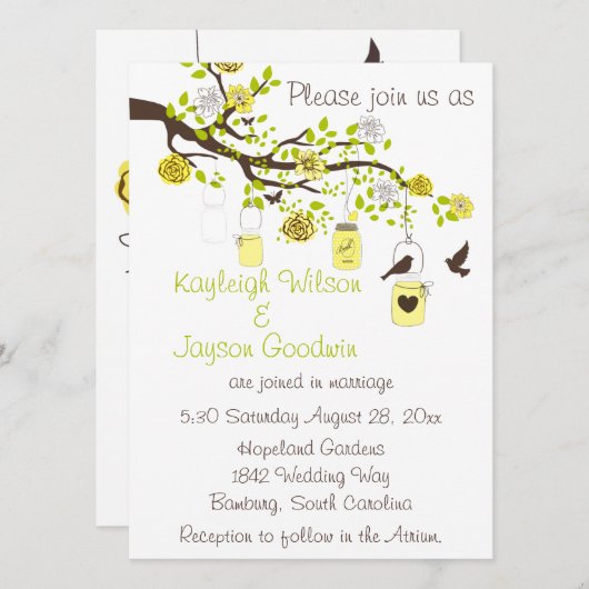 Lemon Bliss Wedding Kaart (Voorkant / Achterkant)