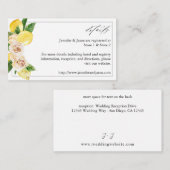 Lemon Bloemige Bijlagekaart Informatiekaartje (Voorkant / Achterkant)