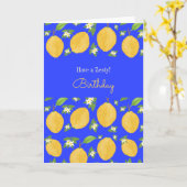 Lemon Bloom Collectie gebloemd blauwe Verjaardag Kaart (Gele Bloem)