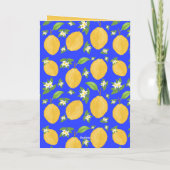 Lemon Bloom Collectie gebloemd blauwe Verjaardag Kaart (Achterkant)