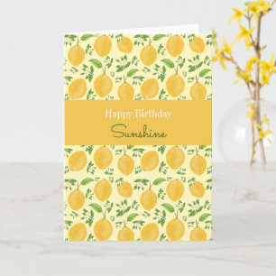 Lemon Bloom Collectie gebloemd gele Verjaardag Kaart