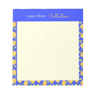 Lemon Bloom Collectie Patroon blauw Notitieblok