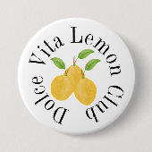 Lemon Bloom Collectie Ronde Button 7,6 Cm (Voorkant)