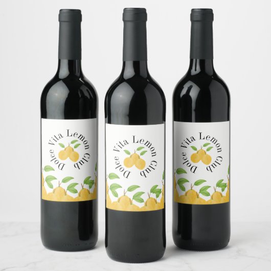 Lemon Bloom Collectie Wijn Etiket (Flessen)