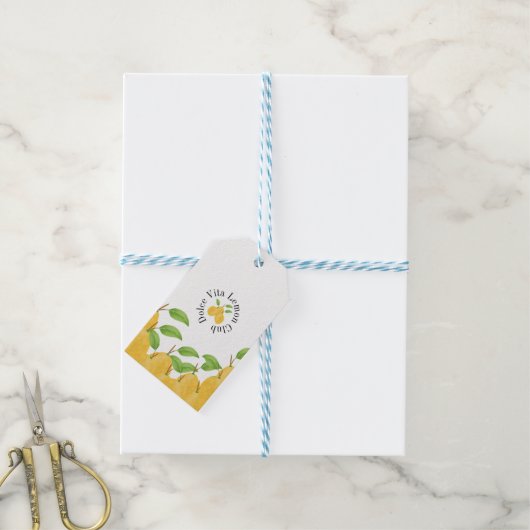 Lemon Bloom Collection Cadeaulabel (Met Touw)