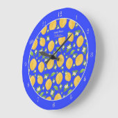 Lemon Bloom Collection gebloemd blauw Grote Klok (Hoek)