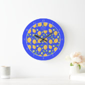 Lemon Bloom Collection gebloemd blauw Grote Klok (Huis)