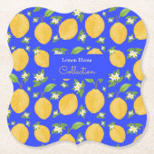 Lemon Bloom Collection gebloemd blauw Kartonnen Onderzetters (Voorkant)
