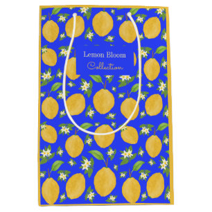 Lemon Bloom Collection gebloemd blauw Medium Cadeauzakje