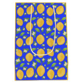 Lemon Bloom Collection gebloemd blauw Medium Cadeauzakje (Achterkant)