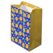 Lemon Bloom Collection gebloemd blauw Medium Cadeauzakje (Achterkant Gekanteld)