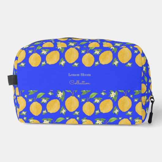 Lemon Bloom Collection gebloemd blauw Toilettasje (Voorkant)