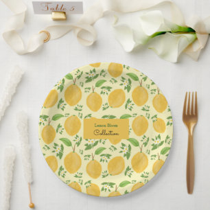 Lemon Bloom Collection gebloemd geel Papieren Bordje